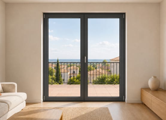 Puerta plegable de aluminio