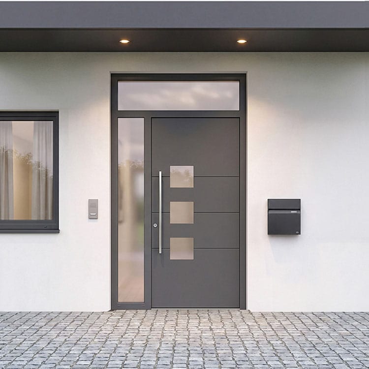Puerta de entrada de aluminio con fijo lateral