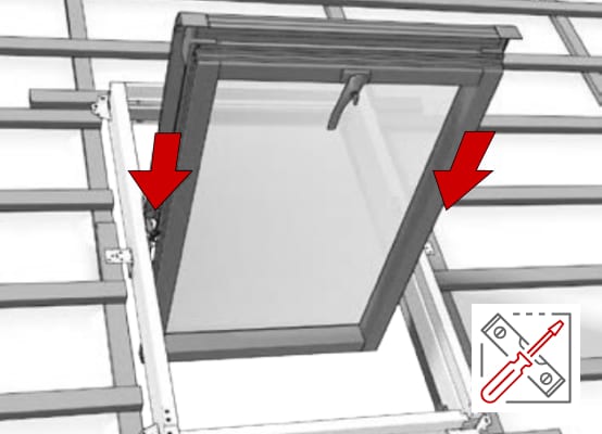 Ventana de tejado practicable